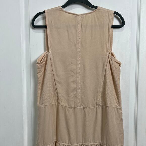 Everlane The Tencel V-Neck Dress Midi Beige Tan Women's Size Medium Modest - Picture 12 of 12
